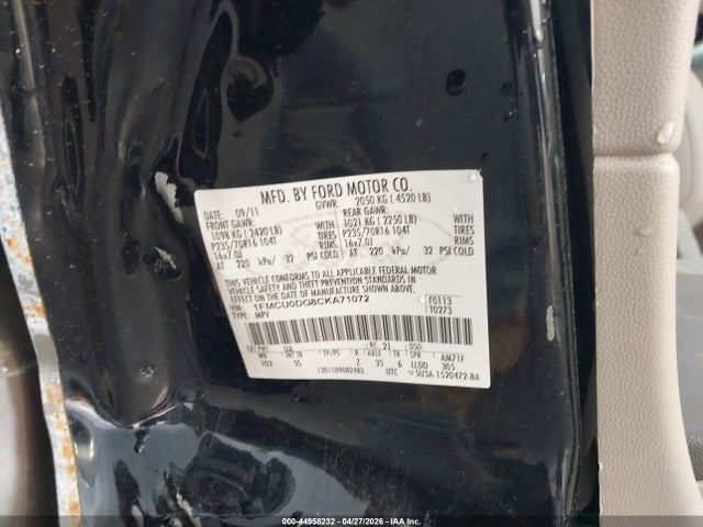 Aukcja sprzedaży 2012 Ford Escape Xlt, vin: 1FMCU0DG8CKA71072, numer aukcji: 44958232