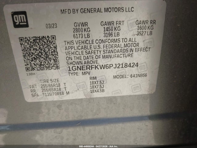 1GNERFKW6PJ218424 Chevrolet Traverse Fwd Ls