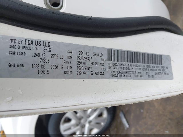 Aukcja sprzedaży 2016 Dodge Journey Se, vin: 3C4PDDAG8GT227519, numer aukcji: 44958258
