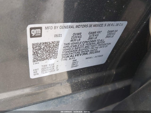 Продажа на аукционе авто 2021 Gmc Terrain Awd Slt, vin: 3GKALVEV3ML391994, номер лота: 44958283