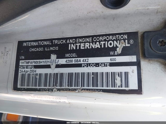 Продаж на аукціоні авто 2005 International 4000 4200, vin: 1HTMPAFMX5H103144, номер лоту: 44958330