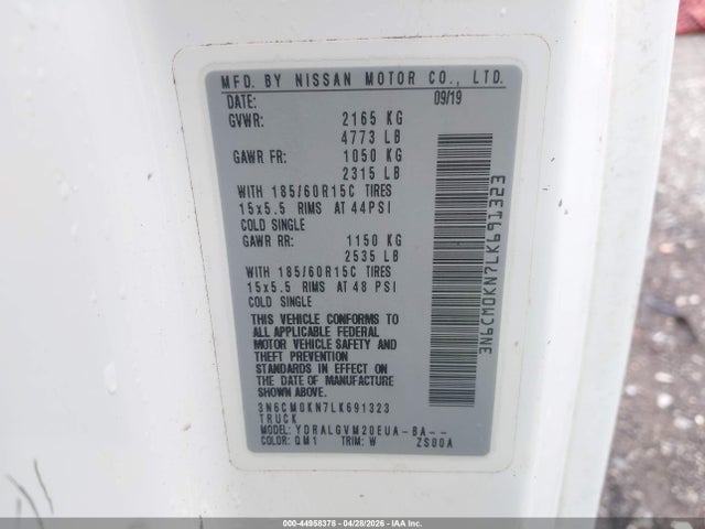 3N6CM0KN7LK691323 Nissan Nv200 Cargo Sv Xtronic Cvt
