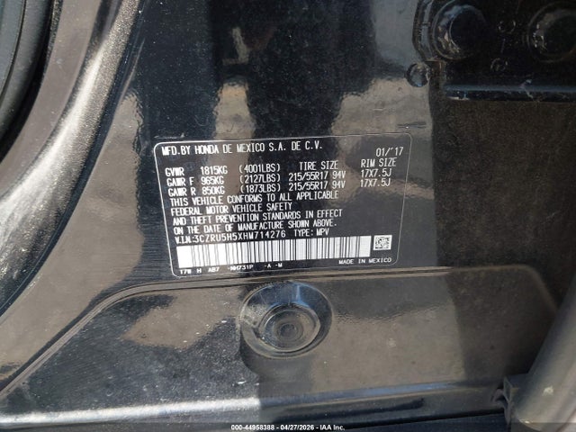 Aukcja sprzedaży 2017 Honda Hr-v Ex, vin: 3CZRU5H5XHM714276, numer aukcji: 44958388