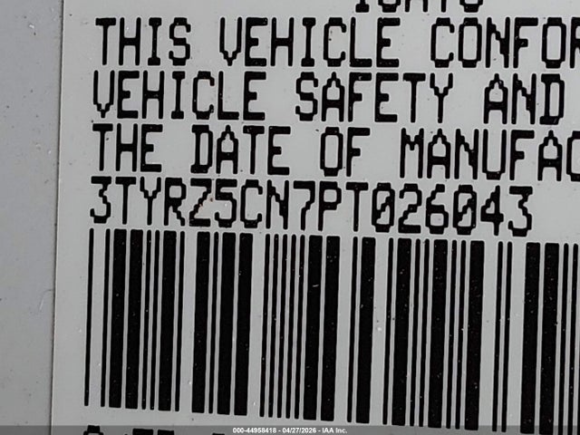 2023 Toyota Tacoma Sr V6 მანქანა იყიდება აუქციონზე, vin: 3TYRZ5CN7PT026043, აუქციონის ნომერი: 44958418