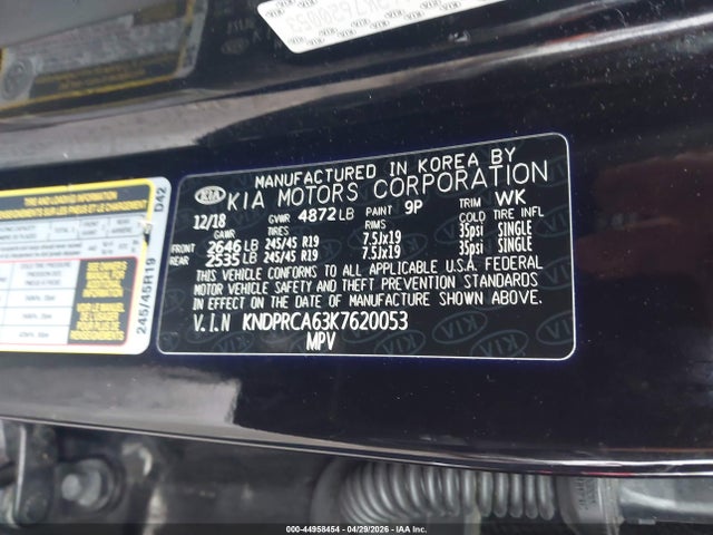 Продажа на аукционе авто 2019 Kia Sportage Sx Turbo, vin: KNDPRCA63K7620053, номер лота: 44958454