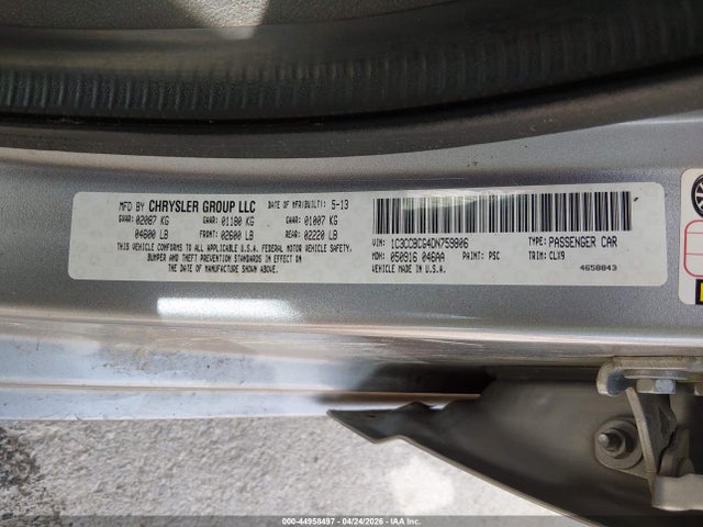 2013 Chrysler 200 Limited მანქანა იყიდება აუქციონზე, vin: 1C3CCBCG4DN759806, აუქციონის ნომერი: 44958497