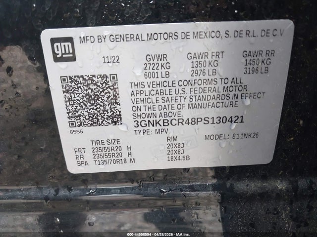 44958594 :رقم المزاد ، 3GNKBCR48PS130421 vin ، 2023 Chevrolet Blazer Fwd 2lt مزاد بيع