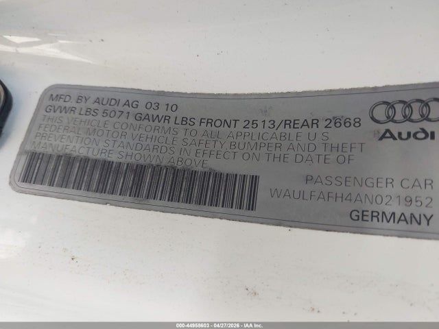 Продажа на аукционе авто 2010 Audi A5 2.0t Premium, vin: WAULFAFH4AN021952, номер лота: 44958603