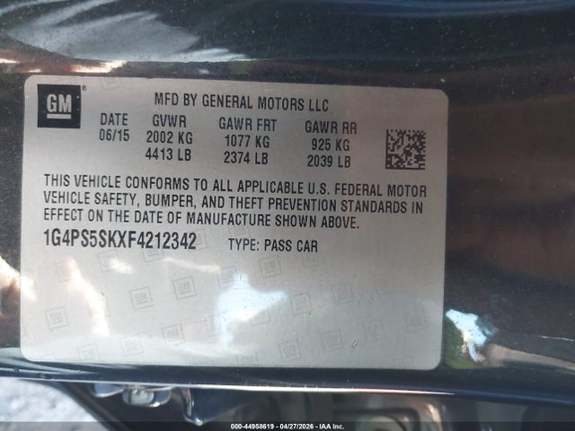 Продажа на аукционе авто 2015 Buick Verano Leather Group, vin: 1G4PS5SKXF4212342, номер лота: 44958619
