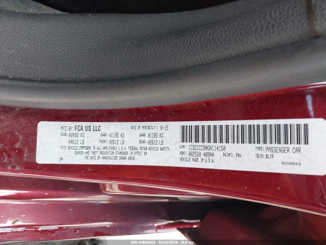 2016 Chrysler 200 C მანქანა იყიდება აუქციონზე, vin: 1C3CCCCB0GN114150, აუქციონის ნომერი: 44958654