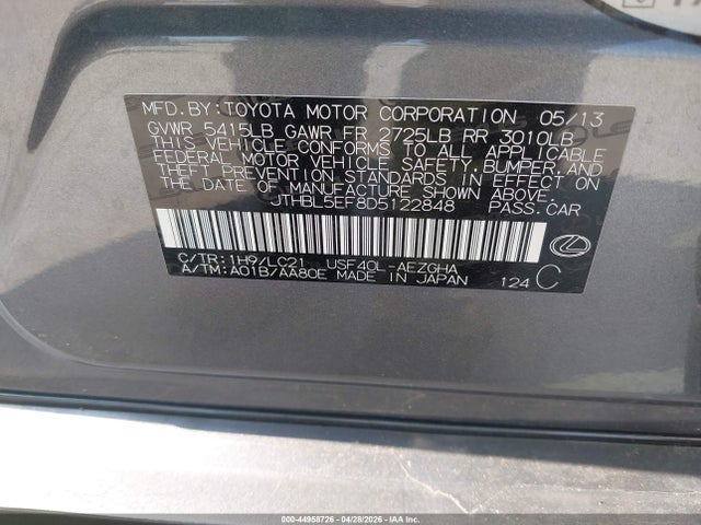 Продаж на аукціоні авто 2013 Lexus Ls 460, vin: JTHBL5EF8D5122848, номер лоту: 44958726