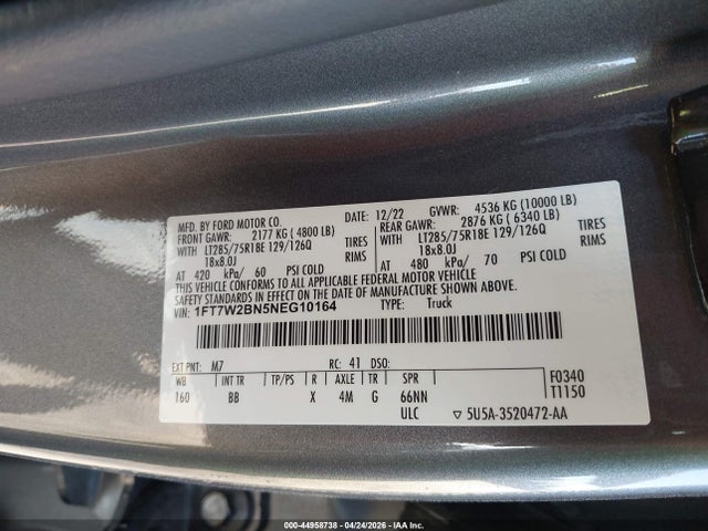 Ford F-250 Platinum 2022 1FT7W2BN5NEG10164 Image 9
