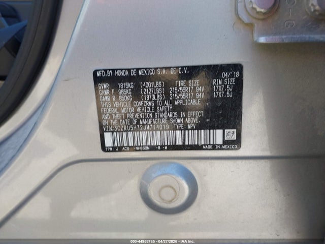 2018 Honda Hr-v Ex-l მანქანა იყიდება აუქციონზე, vin: 3CZRU5H72JM714019, აუქციონის ნომერი: 44958765