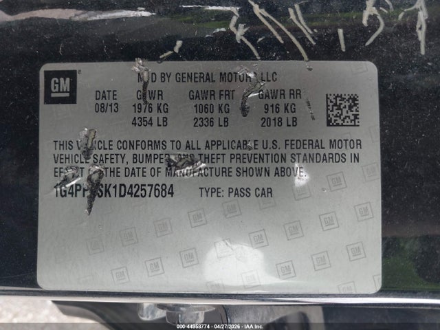 Aukcja sprzedaży 2013 Buick Verano, vin: 1G4PP5SK1D4257684, numer aukcji: 44958774