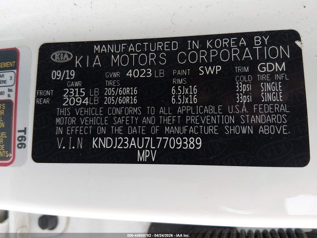 Продаж на аукціоні авто 2020 Kia Soul Lx, vin: KNDJ23AU7L7709389, номер лоту: 44958782
