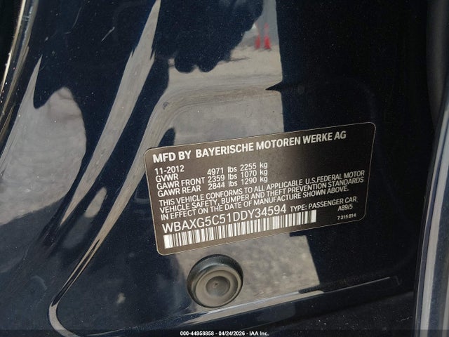 Продаж на аукціоні авто 2013 Bmw 528i, vin: WBAXG5C51DDY34594, номер лоту: 44958858