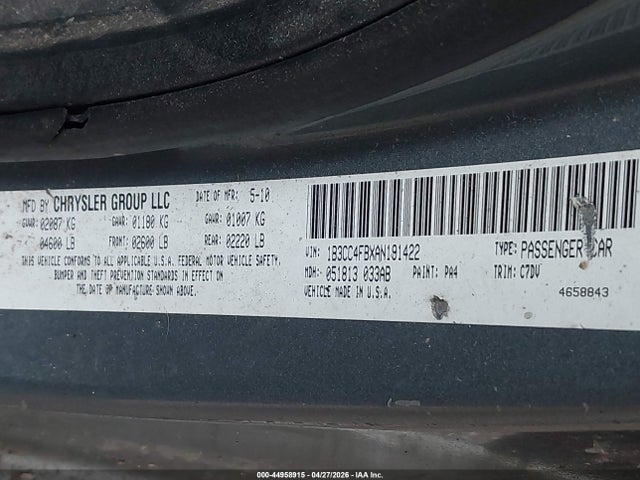 Продаж на аукціоні авто 2010 Dodge Avenger Sxt, vin: 1B3CC4FBXAN191422, номер лоту: 44958915