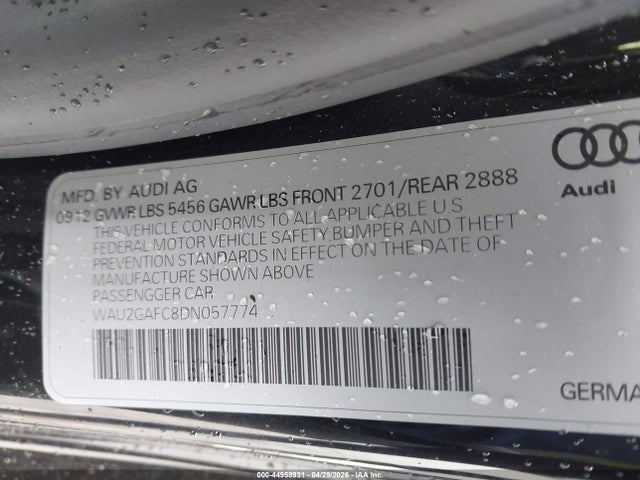 Продаж на аукціоні авто 2013 Audi A7 3.0t Premium, vin: WAU2GAFC8DN057774, номер лоту: 44958931