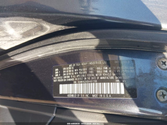2011 Subaru Tribeca 3.6r Limited მანქანა იყიდება აუქციონზე, vin: 4S4WX9GD6B4401286, აუქციონის ნომერი: 44958939