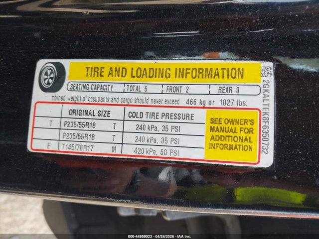 2015 Gmc Terrain Slt-2 მანქანა იყიდება აუქციონზე, vin: 2GKALTEK8F6350732, აუქციონის ნომერი: 44959023