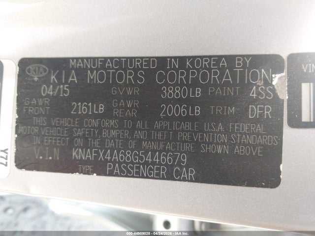 KIA FORTE LX 2016 KNAFX4A68G5446679 Image 9