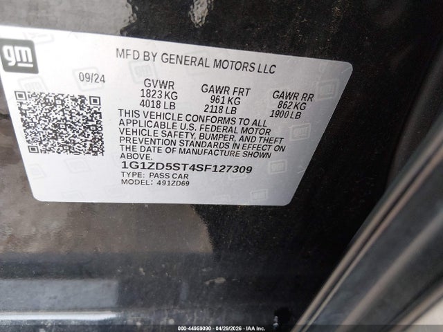 1G1ZD5ST4SF127309 Chevrolet Malibu Fwd 1lt