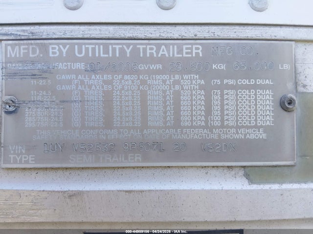 Aukcja sprzedaży 2009 Utility Trailer Mfg Utility Trailer Mfg, vin: 1UYVS25329P607120, numer aukcji: 44959156