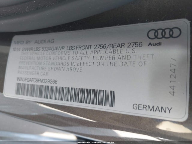 WAUFGAFC8FN029266 Audi A6 3.0t Premium Plus