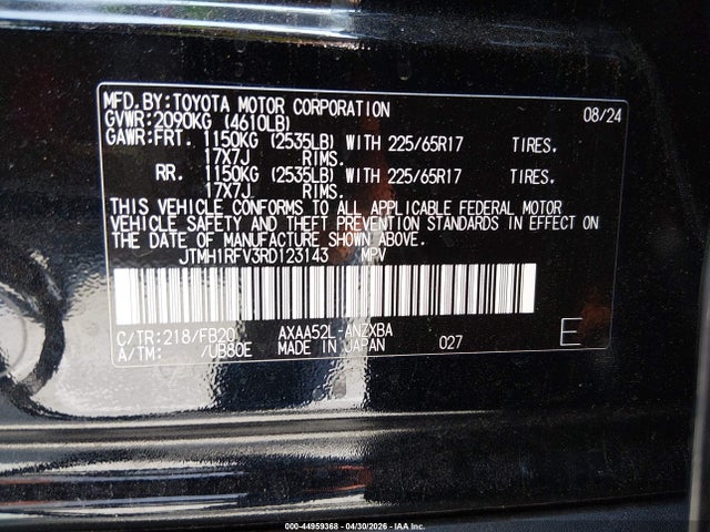 Toyota RAV4 LE 2024 JTMH1RFV3RD123143 Image 9