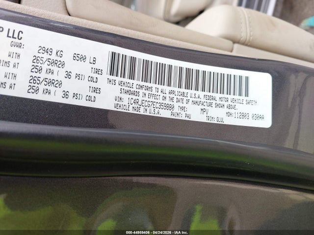 Aukcja sprzedaży 2014 Jeep Grand Cherokee Overland, vin: 1C4RJECG7EC359880, numer aukcji: 44959406