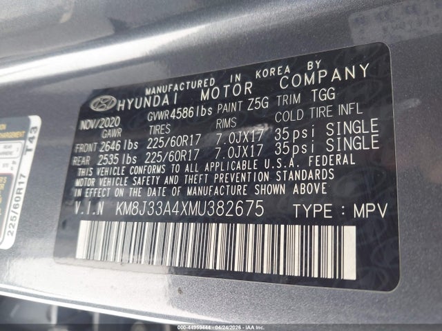 Hyundai Tucson Value 2021 KM8J33A4XMU382675 Image 9