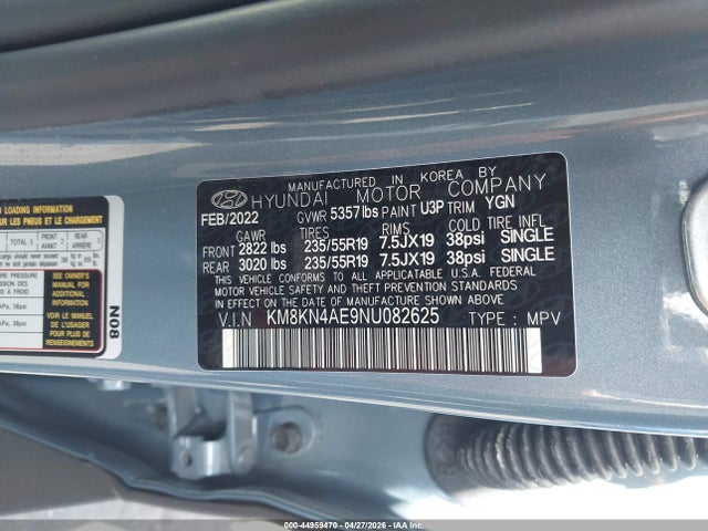 Aukcja sprzedaży 2022 Hyundai Ioniq 5 Sel, vin: KM8KN4AE9NU082625, numer aukcji: 44959470