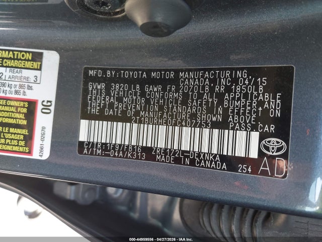 Toyota COROLLA LE 2015 2T1BURHE0FC407753 Image 9