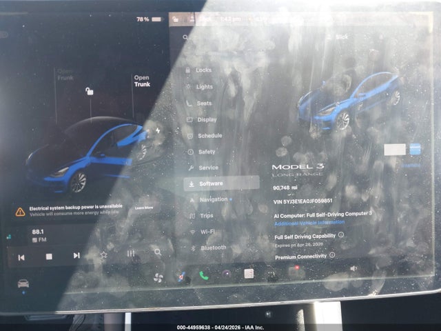5YJ3E1EA0JF059851 Tesla Model 3 Long Range/mid Range