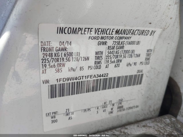 Продаж на аукціоні авто 2015 Ford F-450 Chassis Xl, vin: 1FD9W4GT1FEA34422, номер лоту: 44959652