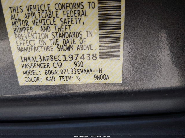 1N4AL3AP8EC197438 Nissan Altima 2.5 S