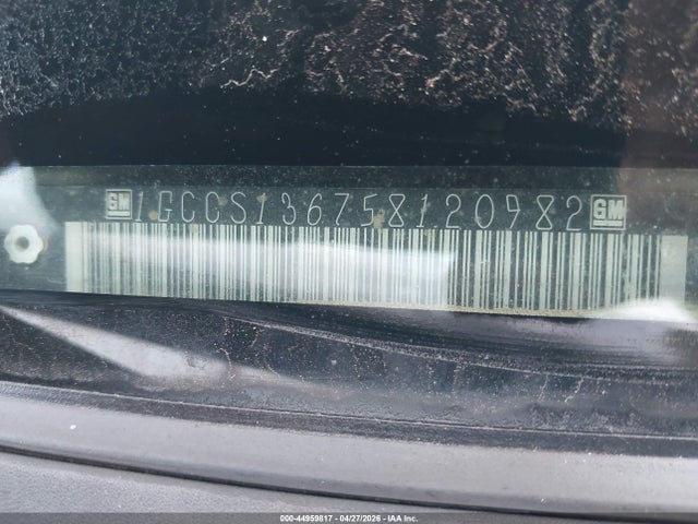 44959817 :رقم المزاد ، 1GCCS136758120982 vin ، 2005 Chevrolet Colorado Ls مزاد بيع