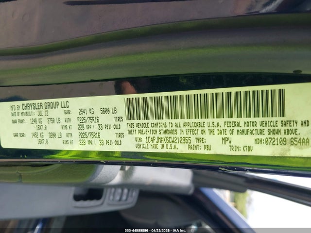 Продаж на аукціоні авто 2012 Jeep Liberty Sport, vin: 1C4PJMAK6CW212955, номер лоту: 44959856