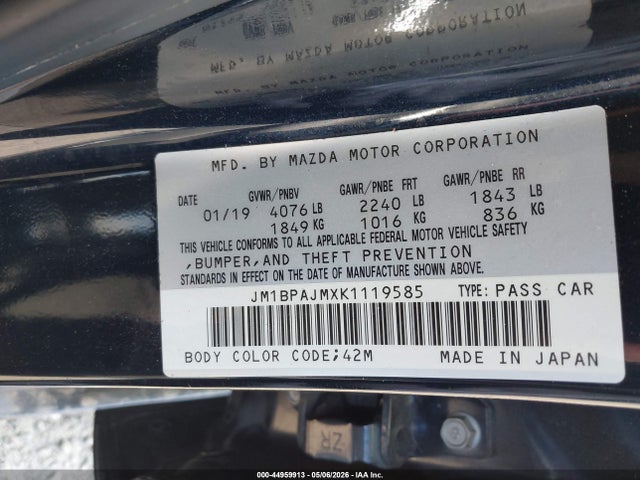 JM1BPAJMXK1119585 Mazda MAZDA3