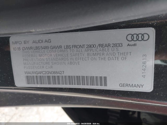 Продажа на аукционе авто 2016 Audi A7 3.0t Premium Plus, vin: WAUWGAFC2GN088427, номер лота: 44960022