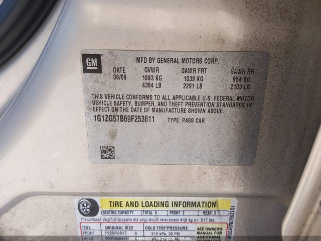 Продажа на аукционе авто 2009 Chevrolet Malibu Ls, vin: 1G1ZG57B69F253611, номер лота: 44960037