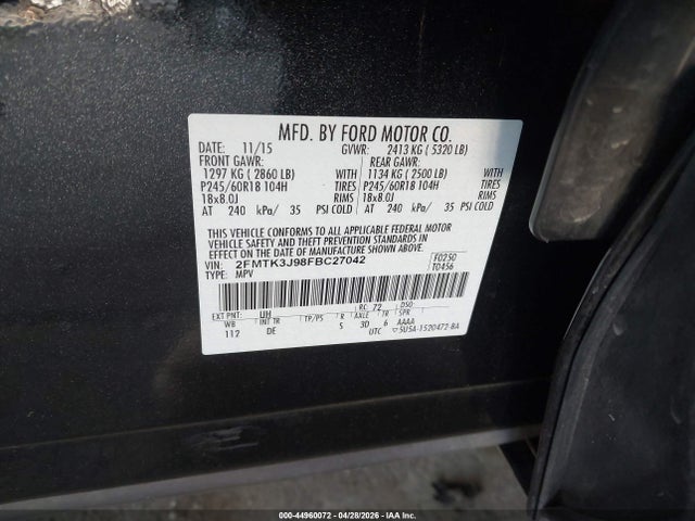 2FMTK3J98FBC27042 Ford EDGE SEL