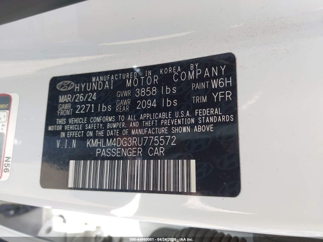 KMHLM4DG3RU775572 Hyundai ELANTRA SEL