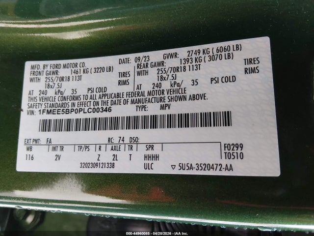Ford Bronco Outer Banks 2023 1FMEE5BP0PLC00346 Image 9