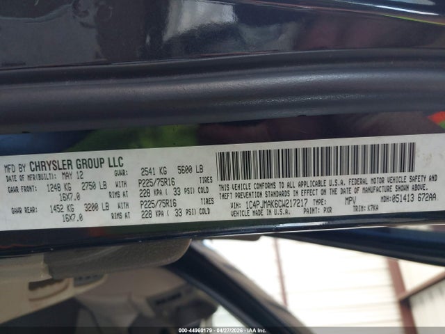 Продаж на аукціоні авто 2012 Jeep Liberty Sport, vin: 1C4PJMAK6CW217217, номер лоту: 44960179