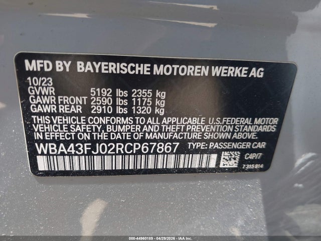 WBA43FJ02RCP67867 BMW 530I