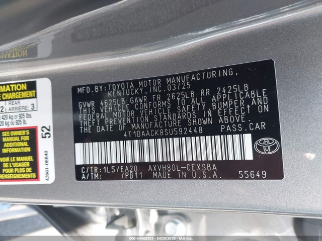 Toyota CAMRY SE 2025 4T1DAACK8SU592448 Image 9