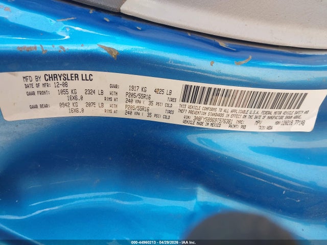 Продаж на аукціоні авто 2009 Chrysler Pt Cruiser Touring, vin: 3A8FY58969T576381, номер лоту: 44960213