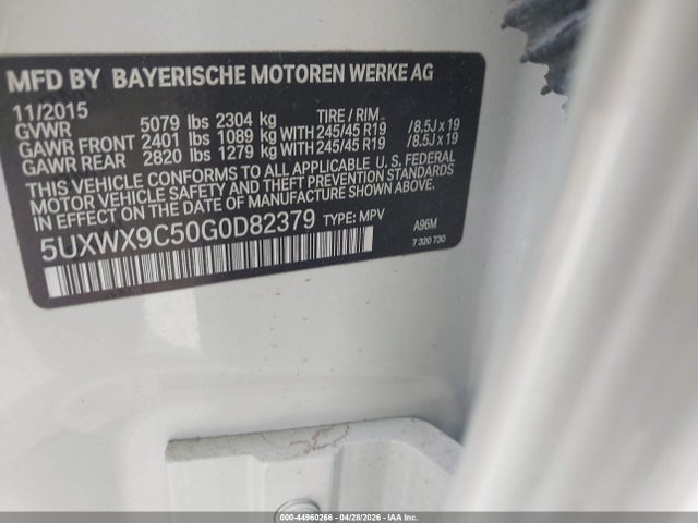5UXWX9C50G0D82379 BMW X3 Xdrive28i