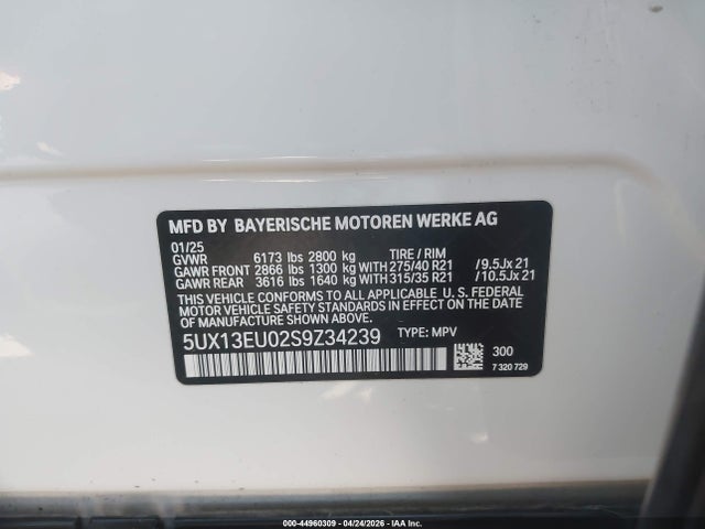 5UX13EU02S9Z34239 BMW X5
